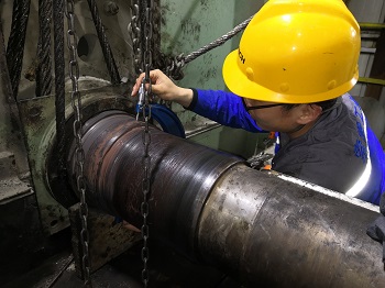 双驱斗提主轴磨损采用索雷技术在线修复