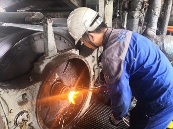 水环真空泵轴磨损在线快速修复